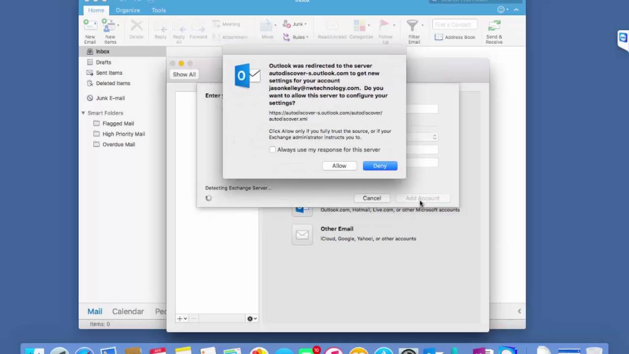 can i delete the main identity file for outlook on my mac